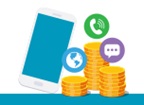 icona con smartphone e soldi