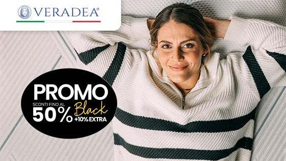 Veradea Materassi Promozione Black Friday sconti fino al 50% signora ragazza stesa su materasso