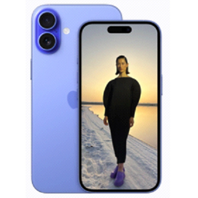 telefono apple lilla con ragazza che cammina sullo schermo