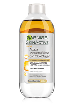 Skin Active - Acqua Micellare Bifase con olio d'Argan