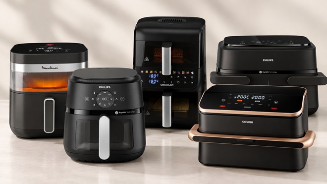 Cinque friggitrici ad aria diverse marche