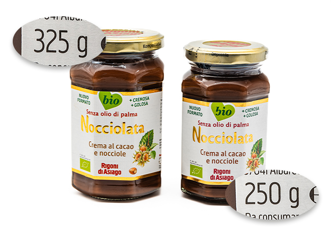 Nocciolata Rigoni di Asiago in barattolo da 325 e 250 grammi