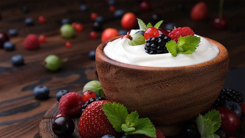 ciotola di yogurt con frutta