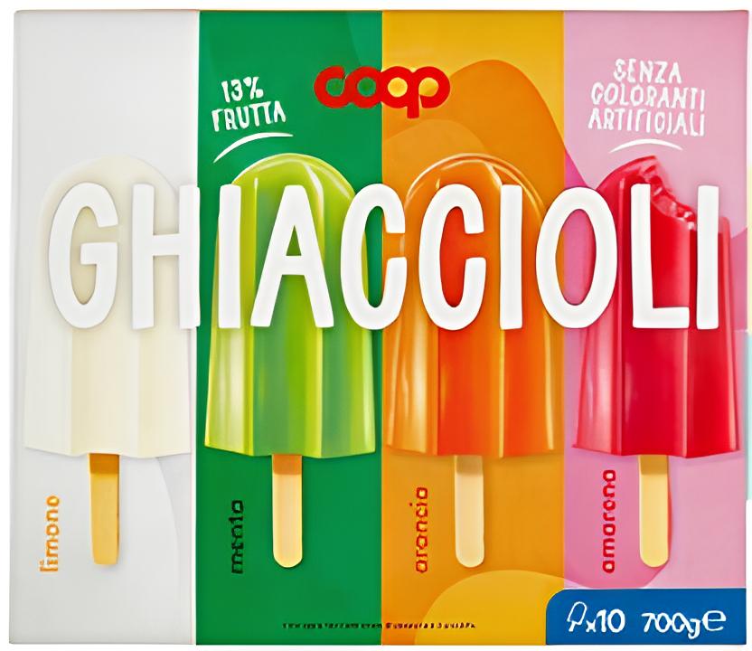 Ghiaccioli Coop assortiti da 37 kcal