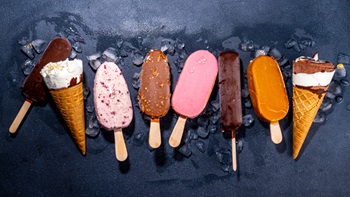 Assortimento di tipologie di gelati