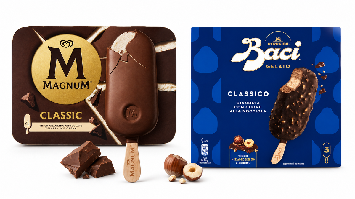 Magnum Classic e stecco Baci Perugina a confronto
