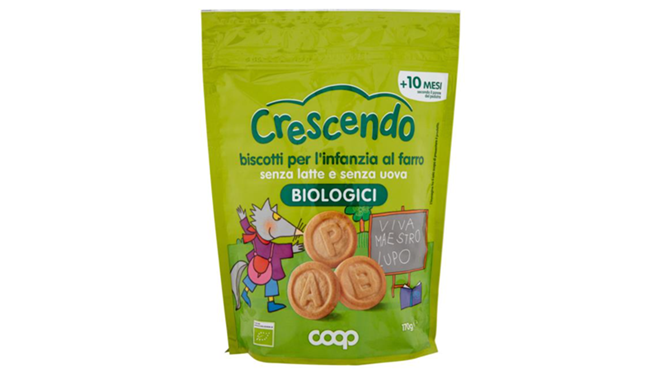 Biscotti infanzia al farro senza latte e senza uova bio Coop Crescendo