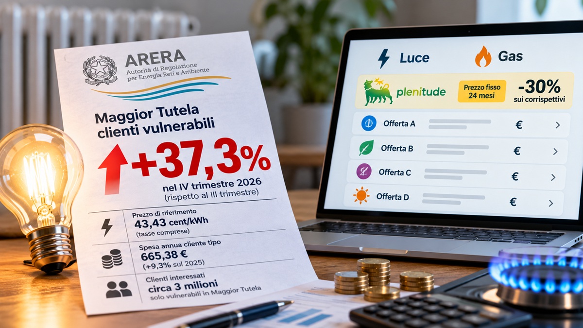 Aumenti luce gas confronto offerte
