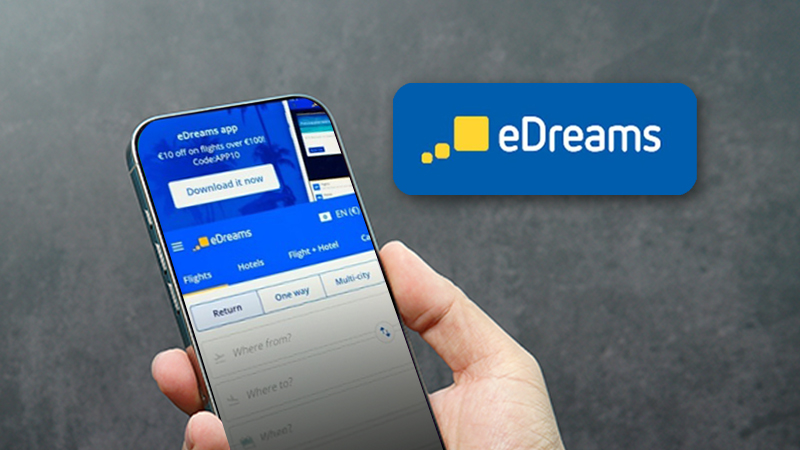 eDreams logo e smartphone