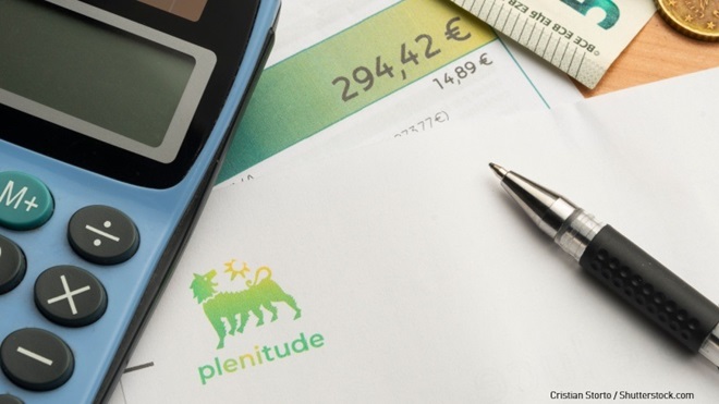 Bolletta Eni Plenitude con calcolatrice ed euro
