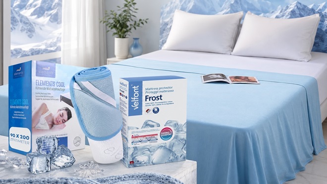 Vari prodotti rinfrescanti da letto