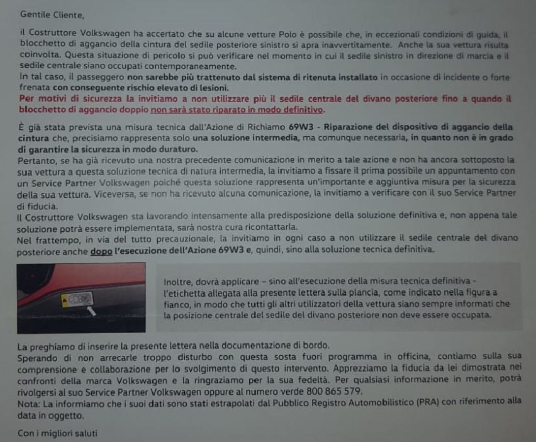 Cinture pericolose Seat e Volkswagen: arriva la soluzione ...