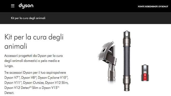 Kit Dyson per la cura degli animali