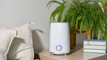 Umidificatore posizionato sul tavolino di casa