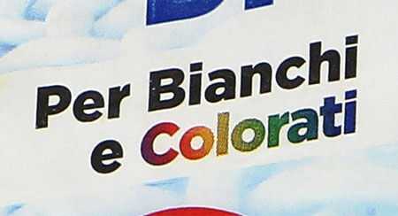 scritta: per bianchi e colorati