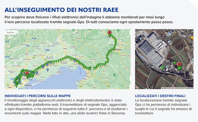 percorso geolocalizzato dello smaltimento dei raee