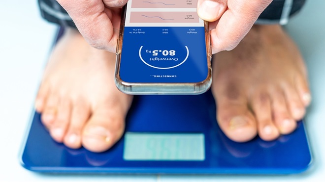 Bilancia smart con smartphone
