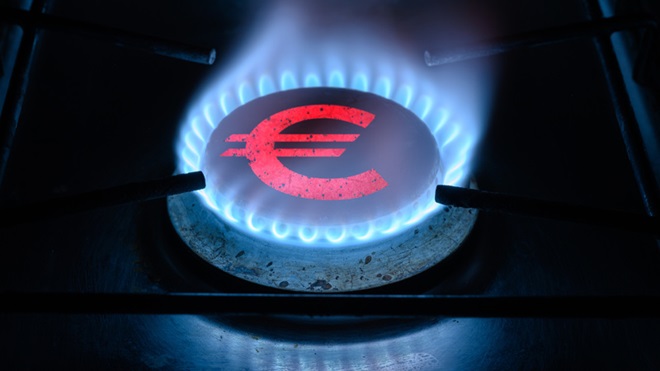 fornello a gas con simbolo euro