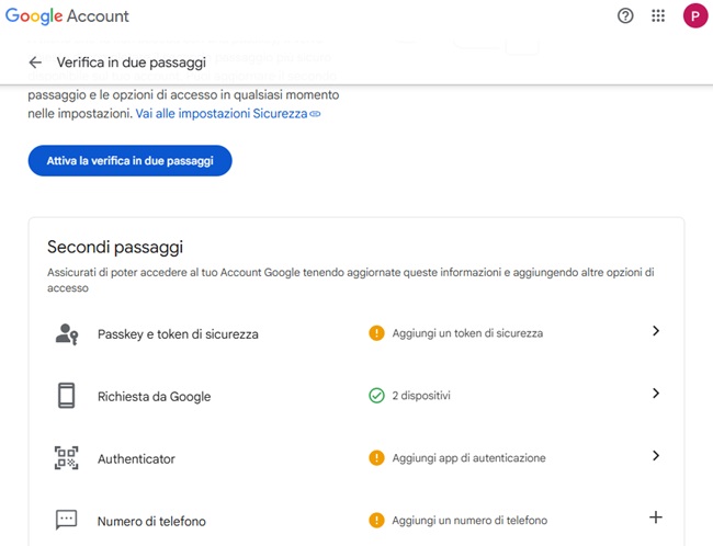 Verifica a due passaggi