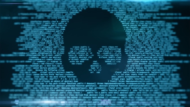 Codice informatico a forma di teschio