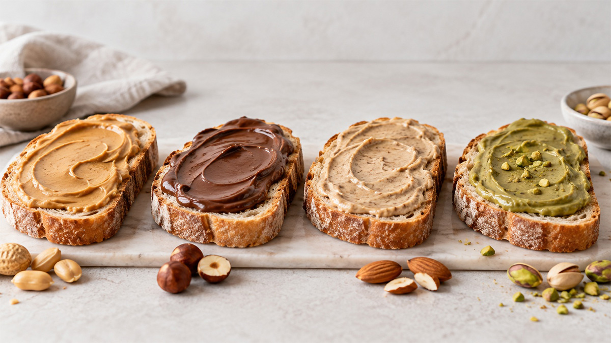 Creme spalmate su fette di pane