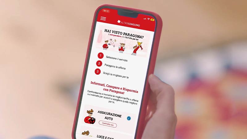 schermata Altroconsumo Paragona