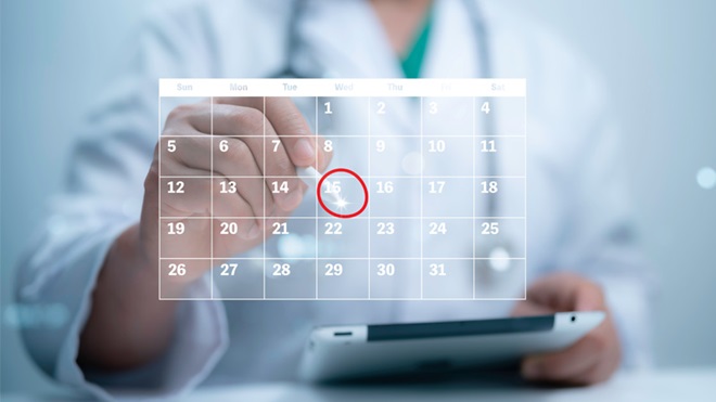 medico e calendario virtuale