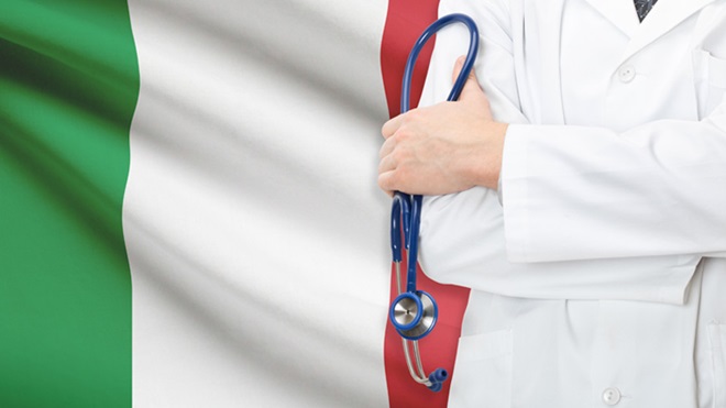bandiera Italia Medico stetoscopio