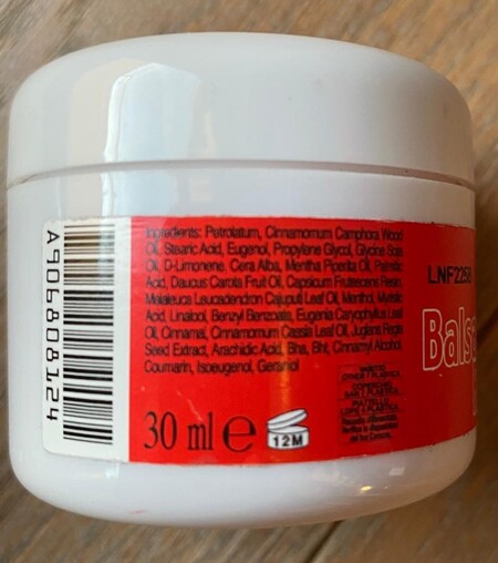 Etichetta balsamo di tigre