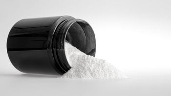 Barattolo di integratore alimentare in polvere