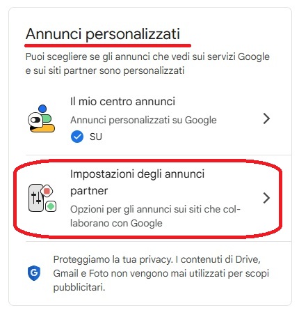 Annunci personalizzati