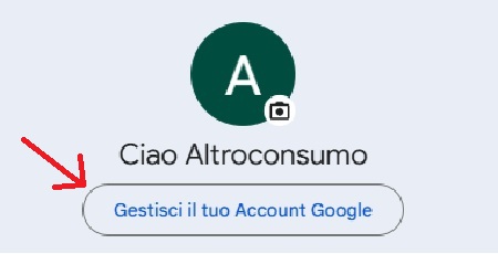 gestisci il tuo account Google