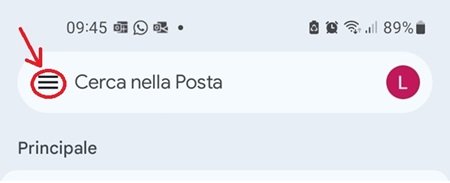 Tre linee account Gmail