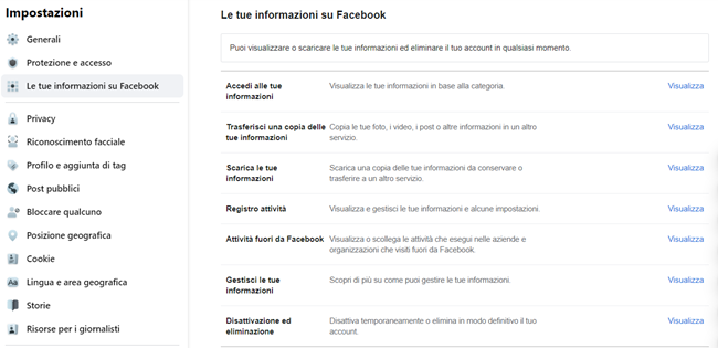 Schermata FB 1