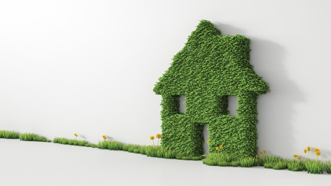 casetta stilizzata fatta con erba