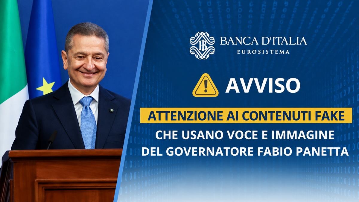 Avviso truffa con immagine Governatore Fabio Panetta