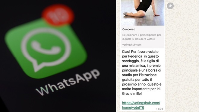 WhatsApp Truffa della ballerina