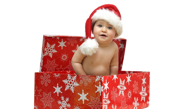bimbo nel pacchetto regalo