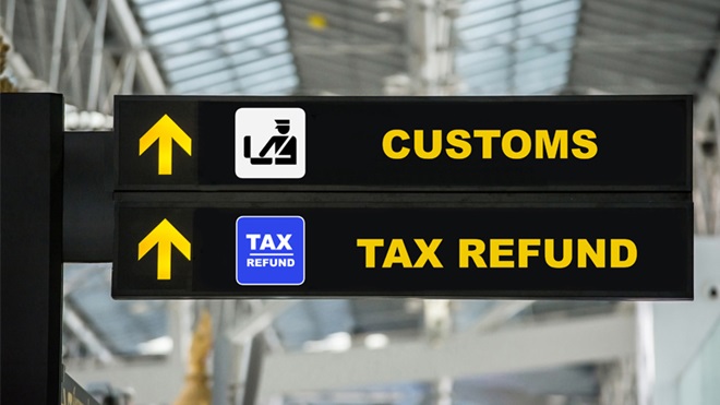 Rimborso tasse aeroportuali e registrazione doganale nel terminal dell'aeroporto