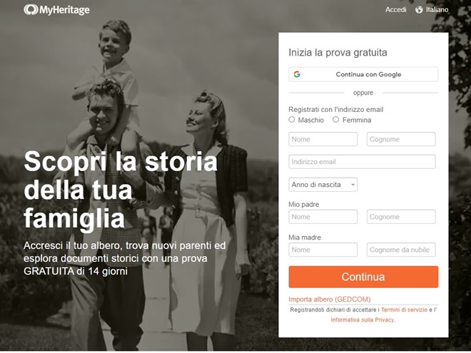 Home page MyHeritage