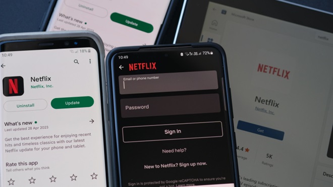 Netflix app e smartphone