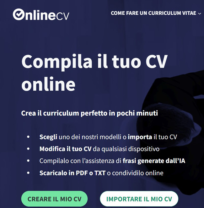 Come creare il curriculum su onlinecv