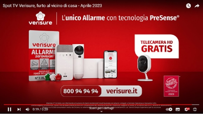 Spot video di Verisure