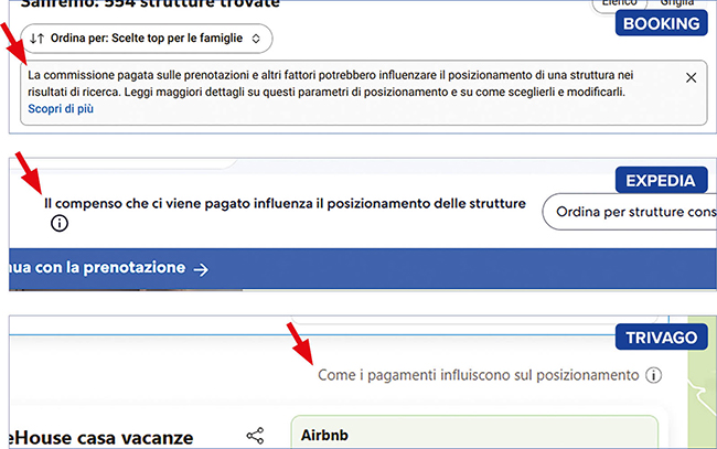 Screenshot sito Booking