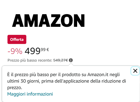 cartellino sconto 9% amazon