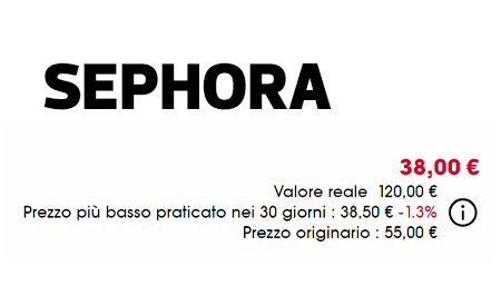 cartellino prezzo scontato sephora