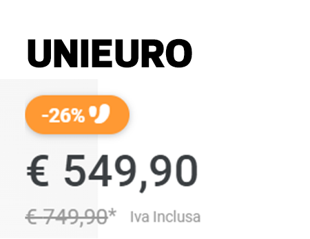 cartellino prezzo scontato unieuro