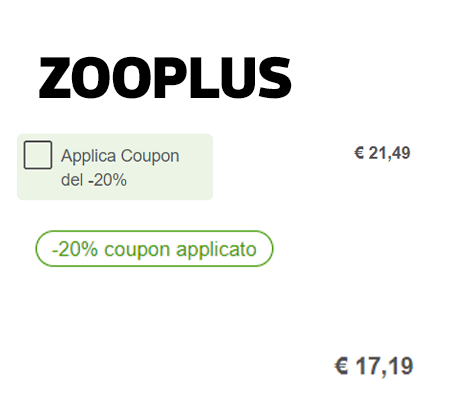 cartellino prezzo scontato zooplus