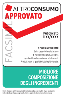 Sigillo Altroconsumo Miglior Composizione degli Ingredienti