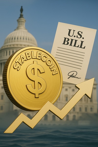 Il GENIUS Act introduce un quadro normativo federale per le stablecoin, criptovalute ancorate al valore di un asset stabile come il dollaro statunitense.